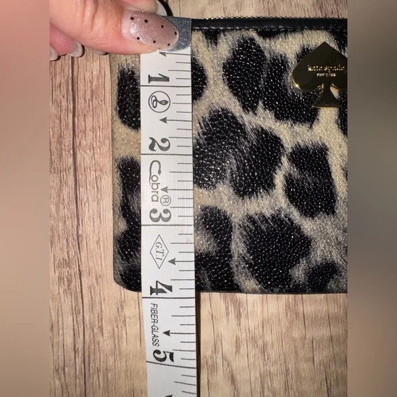 Kate Spade Leopard Wristlet Animal Print Y2K Glam Small Zip Pouch Bag - Picture 9 of 9